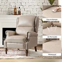 Rosalie Beige Faux Leather Manual Recliner