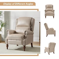 Rosalie Beige Faux Leather Manual Recliner