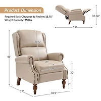 Rosalie Beige Faux Leather Manual Recliner