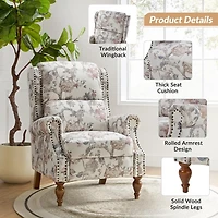 Rosalie Floral Upholstered Manual Recliner