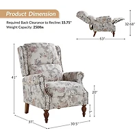 Rosalie Floral Upholstered Manual Recliner