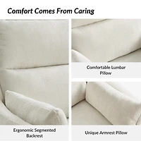 Ivory Upholstered Archie Swivel Power Recliner