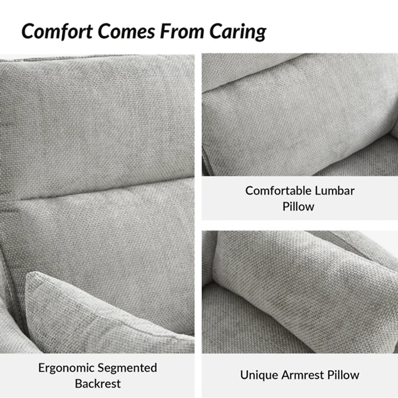 Light Upholstered Archie Swivel Power Recliner