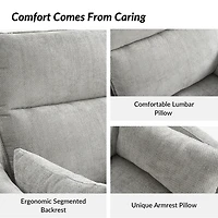 Light Upholstered Archie Swivel Power Recliner