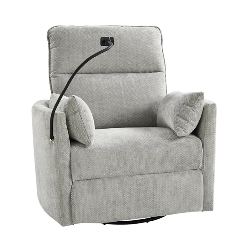 Light Upholstered Archie Swivel Power Recliner