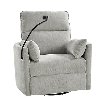 Light Upholstered Archie Swivel Power Recliner