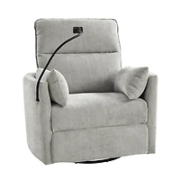 Light Upholstered Archie Swivel Power Recliner