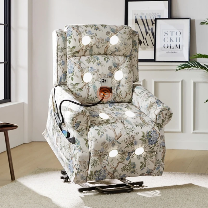 Blue Bird Upholstered Billy Massage Power Recliner