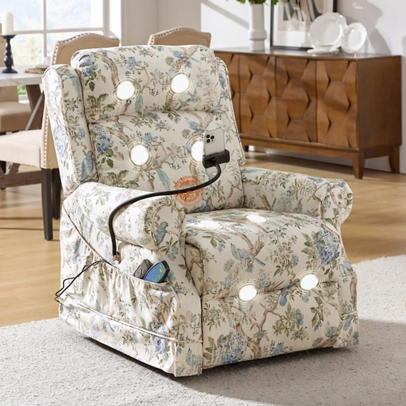 Blue Bird Upholstered Billy Massage Power Recliner