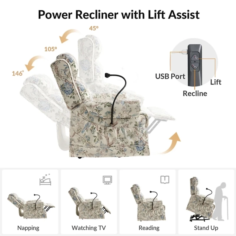 Blue Bird Upholstered Billy Massage Power Recliner