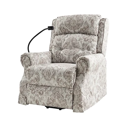 Damask Upholstered Billy Massage Power Recliner