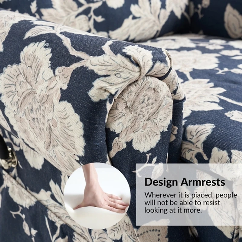 Floral Upholstered Billy Massage Power Recliner