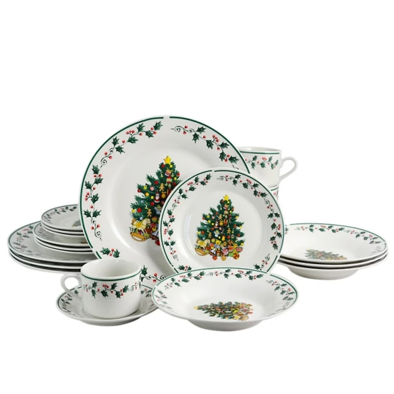 Christmas Tree Trimming 16-pc. Dinnerware Set