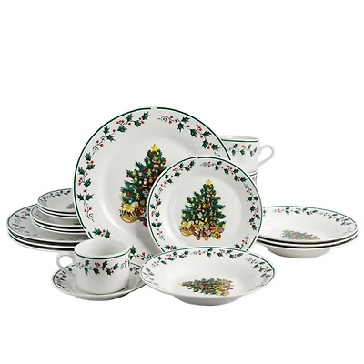 Christmas Tree Trimming 16-pc. Dinnerware Set