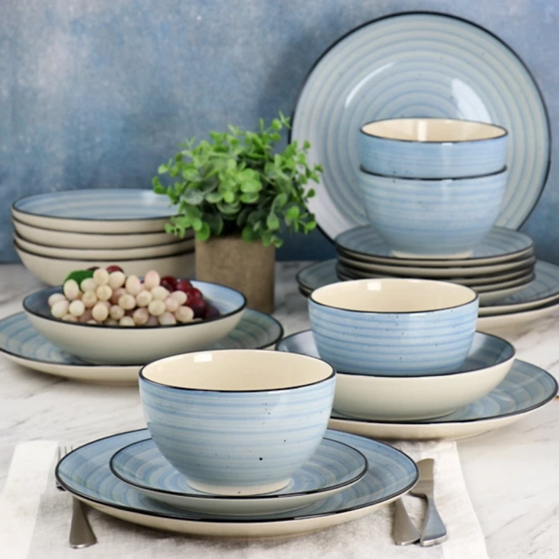 Light Blue Gia Stoneware 24-pc. Dinnerware Set