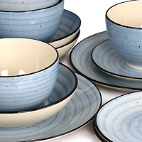 Light Blue Gia Stoneware 24-pc. Dinnerware Set