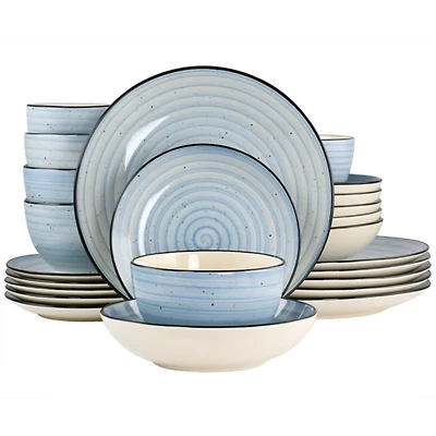 Light Blue Gia Stoneware 24-pc. Dinnerware Set