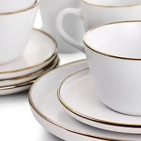 White Gold Elma Stoneware 16-pc. Dinnerware Set