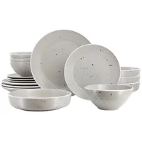 Light Gray Emilia Stoneware 16-pc. Dinnerware Set