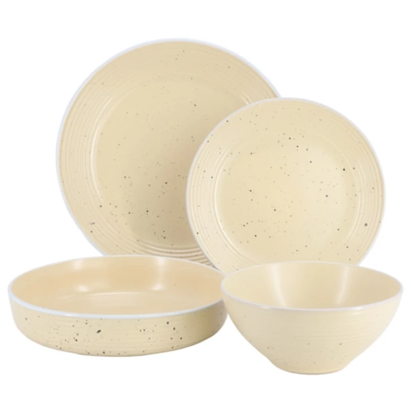 Cream Yellow Emilia Stoneware 16pc. Dinnerware Set