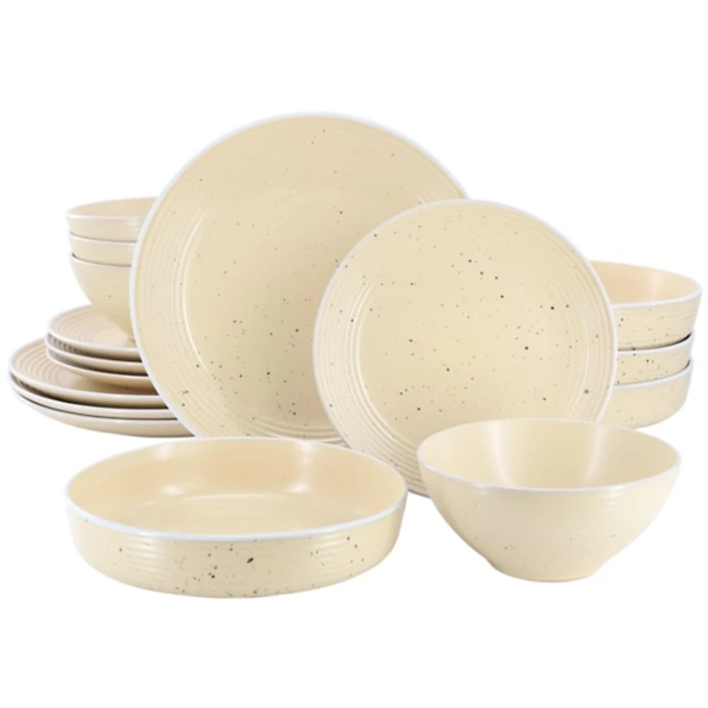 Cream Yellow Emilia Stoneware 16pc. Dinnerware Set