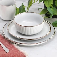 White Leo Stoneware 16-pc. Dinnerware Set