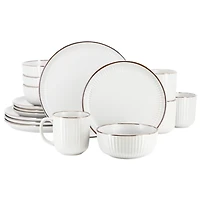White Leo Stoneware 16-pc. Dinnerware Set
