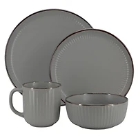 Dark Gray Leo Stoneware 16-pc. Dinnerware Set