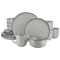 Light Gray Leo Stoneware 16-pc. Dinnerware Set