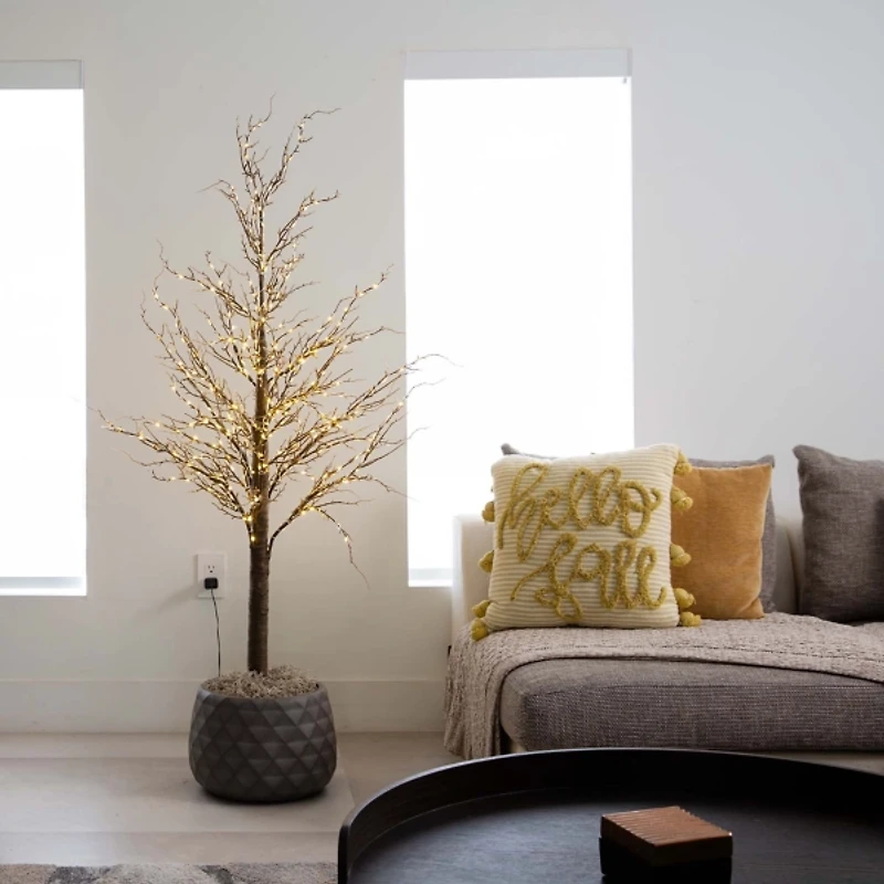 ft. Pre-Lit Artificial Twig Tree