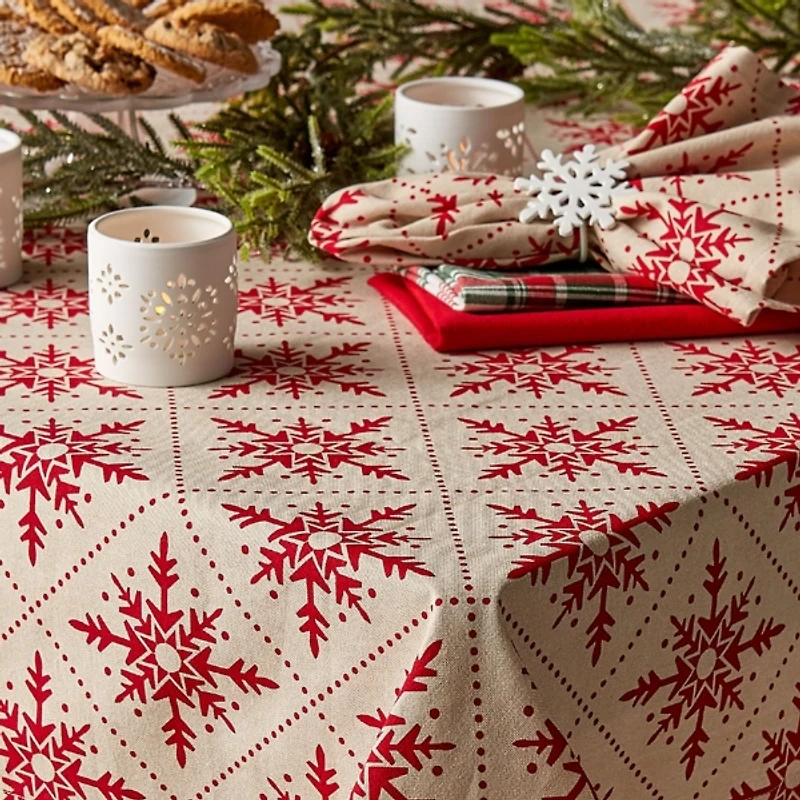 Scandinavian Snowflake Tablecloth, 60x84 in.