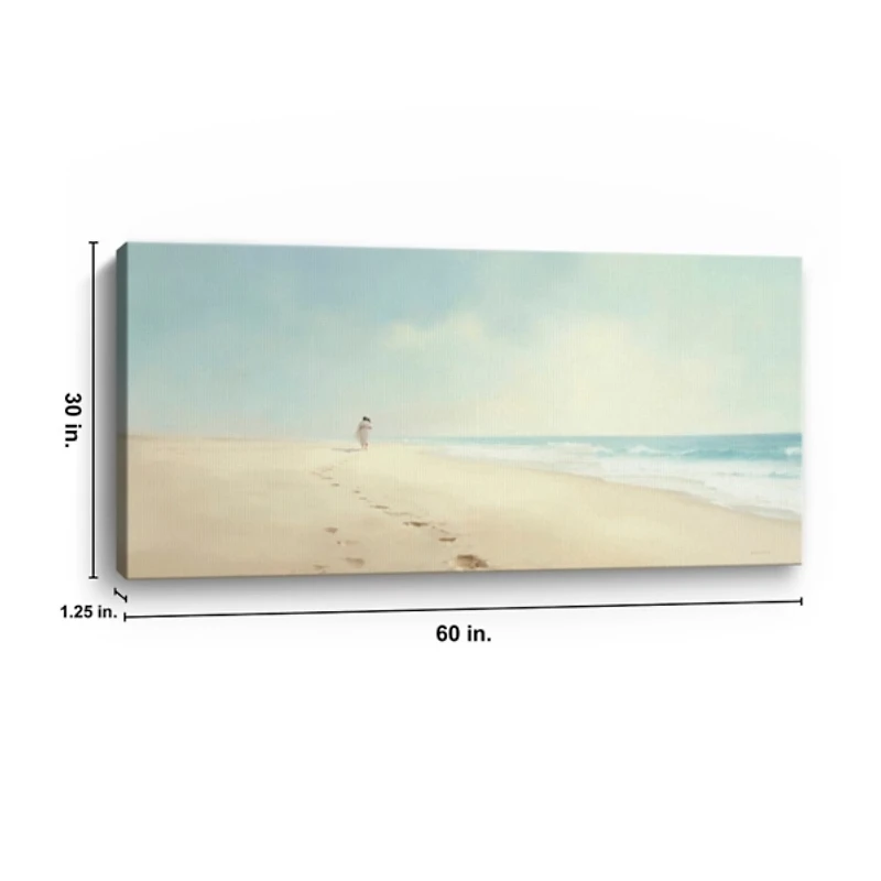 Footprints in the Sand Canvas Art Print, 60x30 in.