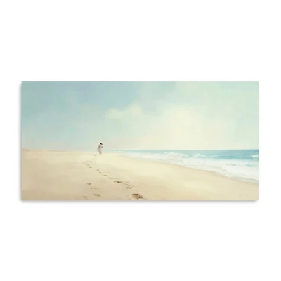 Footprints in the Sand Canvas Art Print, 60x30 in.