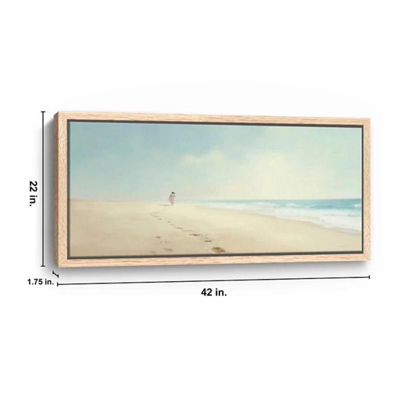 Footprints On The Sand Framed Canvas Art Print