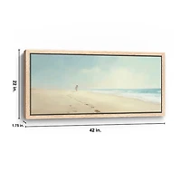 Footprints On The Sand Framed Canvas Art Print