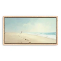 Footprints On The Sand Framed Canvas Art Print