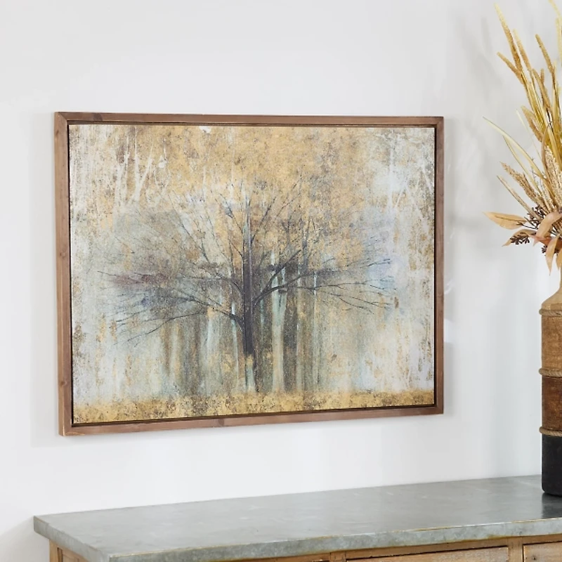 Gold Dust Forest Framed Canvas Art Print