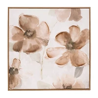 Beige Floral Framed Art Prints, Set of 2