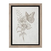 Neutral Floral Insects Framed Art Prints, Set of 3