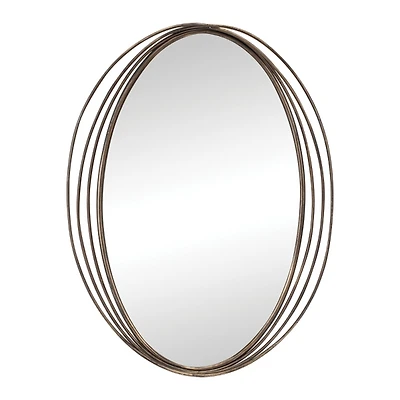 Brushed Copper Oval Wall Mirror