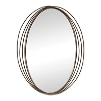 Brushed Copper Oval Wall Mirror