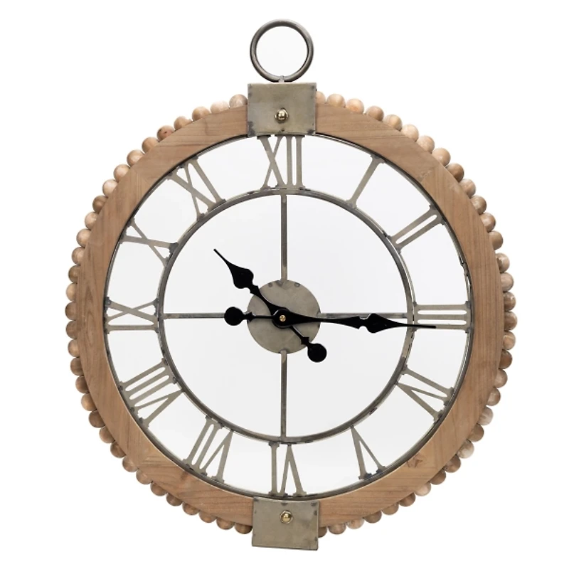 Claire Beaded Wood Wall Clock