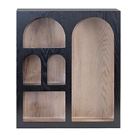 Black Arched Wood Wall Shelf