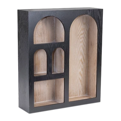 Black Arched Wood Wall Shelf