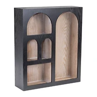 Black Arched Wood Wall Shelf