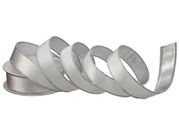 White Velvet and Silver Metallic Christmas Ribbon