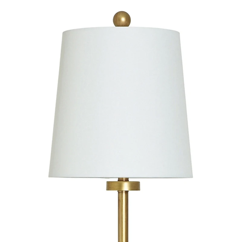 Seeded Glass & Gold Metal Buffet Lamp