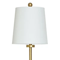 Seeded Glass & Gold Metal Buffet Lamp