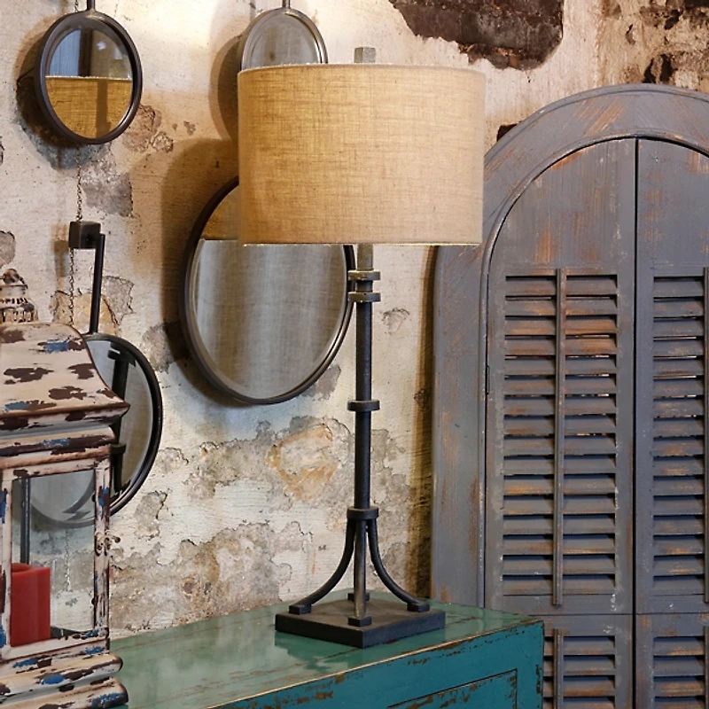 Bronze Iron Industrial Buffet Lamp