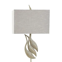 Whitewashed Carved Egrets Floor Lamp